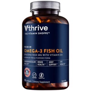 Premium Omega-3 Fish Oil with Vitamin D3 – 1,060 EPA/DHA (120 Softgels)