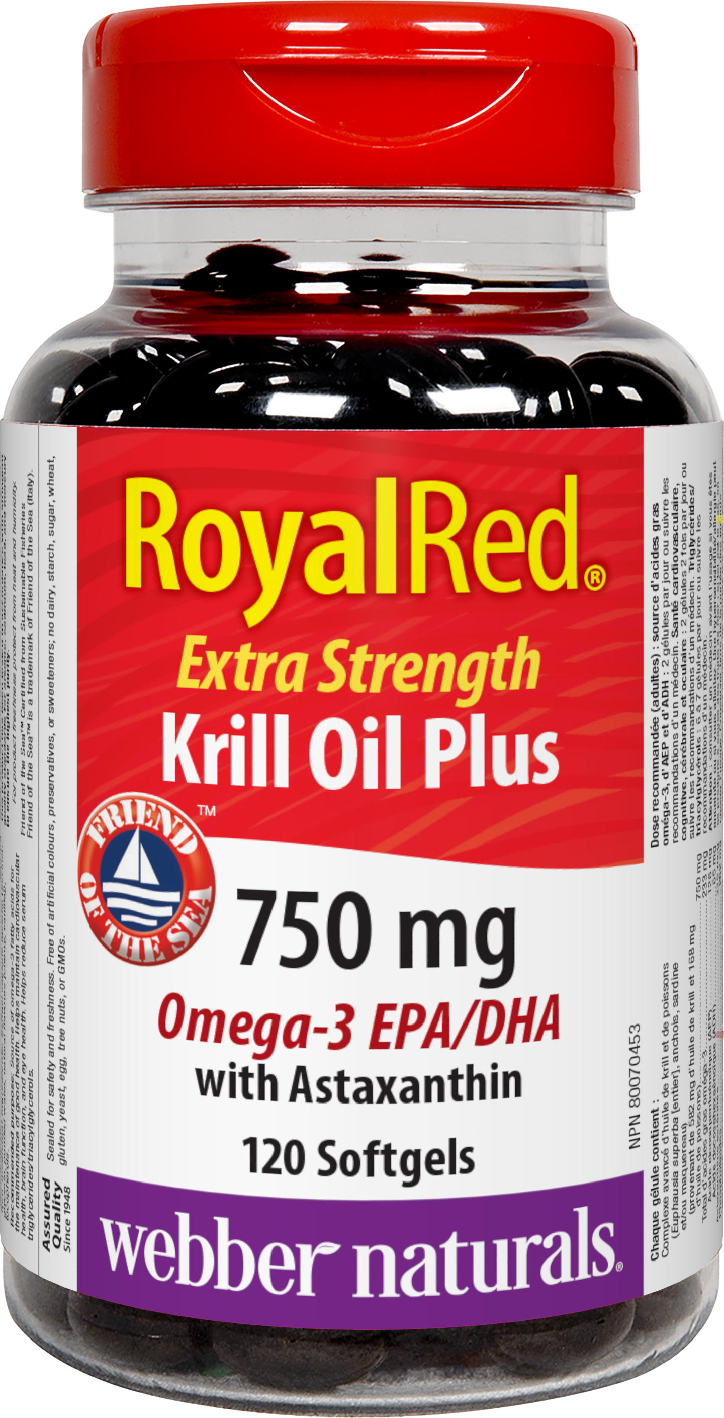 Mindre Penneven om Krill Oil Plus Extra Strength 750 mg with Astaxanthin Softgels - Friend of  the Sea